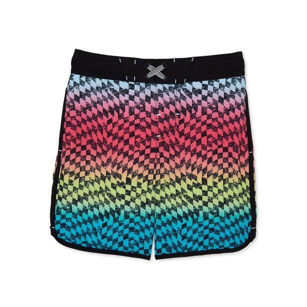 Wonder Nation Boys Quick Dry Check Swim Trunks, Sizes 4-18 & Husky | Walmart (US)