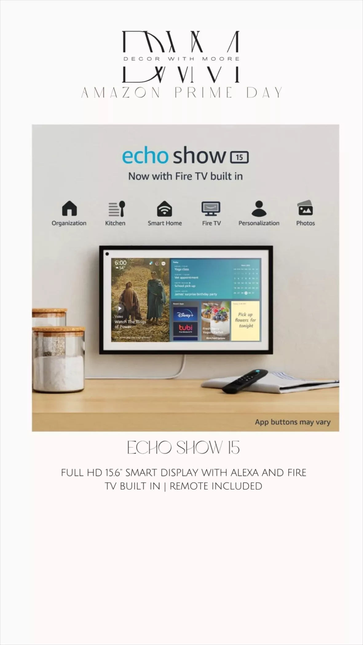 Echo Show 15 Full Hd 15.6 Smart Display With Alexa And