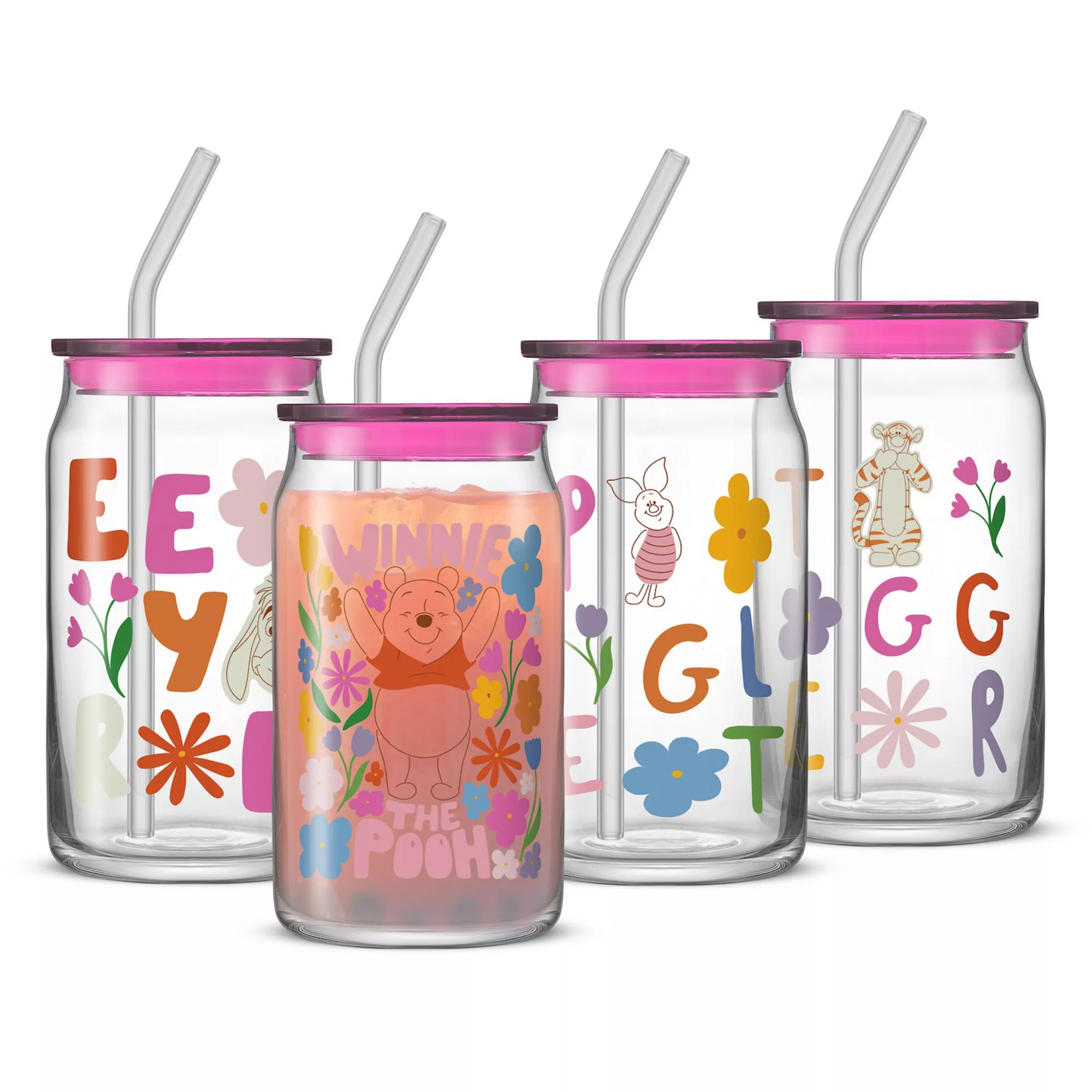 JoyJolt Disney’s Winnie the Pooh & Friends Flower Power Tumbler Glasses 4-pc. Set | Kohl's