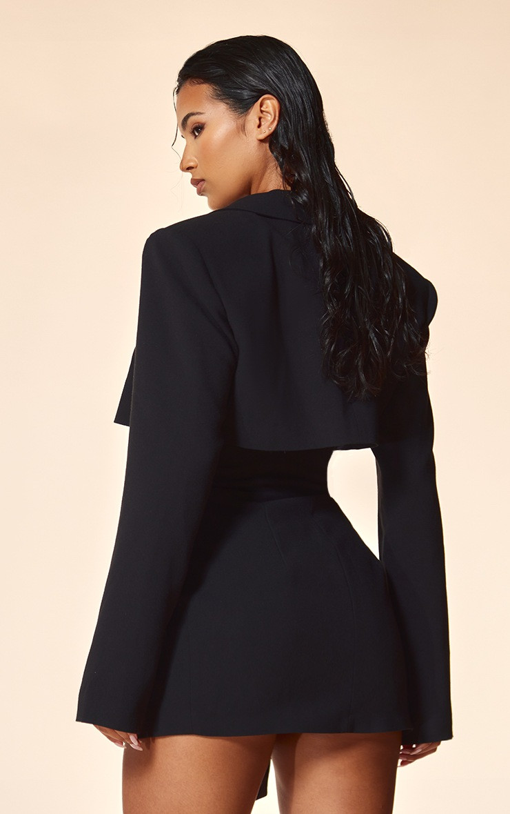 PLT Label Black Tie Side Detail Blazer Dress | PrettyLittleThing US