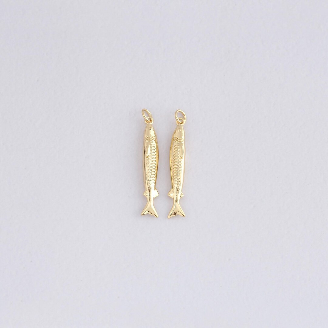 18K Gold Filled Fish Pendant,Gold Fish Charm Bracelet Necklace for DIY Jewelry Making Supply | Etsy (US)