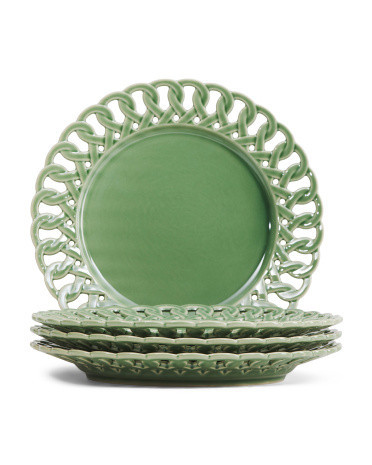 4Pk Porcelain Cut Out Dessert Plates | TJ Maxx