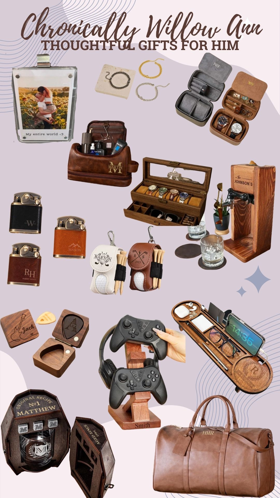 Thoughtful unique gifts/stocking stuffers for the man in your life. If he is into golf get him something handy, or if he loves a scotch or drink at the end of the day each day get him his own personal dispenser, a memorable guitar pick & holder, his own PlayStation stand, his desk organizer so he can find what he needs during work. Pictures of the two of you to put in the car so he can think of you on his way. Wonderful gifts for your boyfriends, husband, brother, nephew, dad and more 

#LTKMens #LTKCyberWeek #LTKGiftGuide