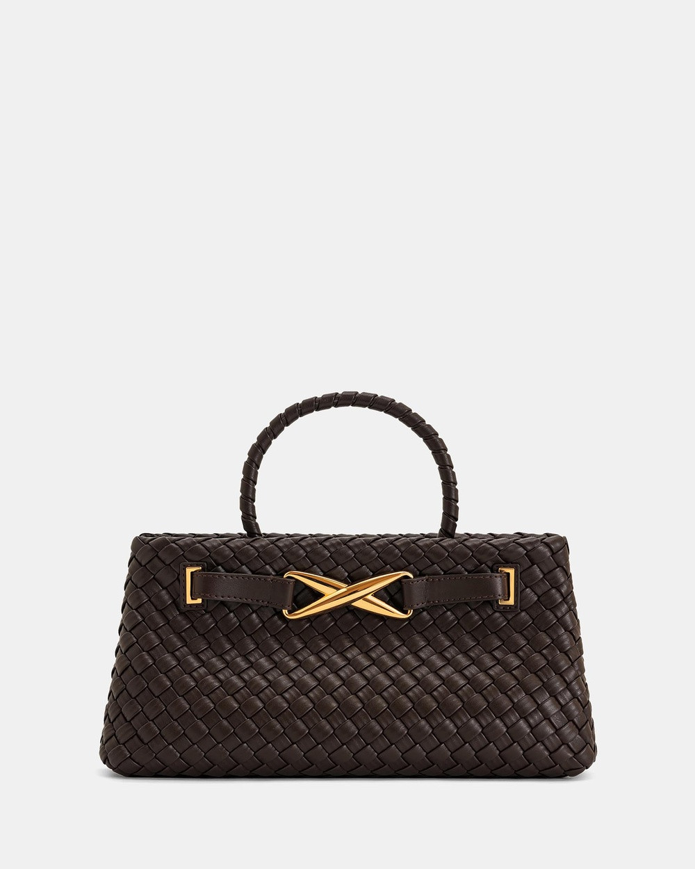 JW PEI - Elora Woven Tote Bag - Handbags (Dark Brown) Elora Woven Tote Bag | THE ICONIC (AU & NZ)