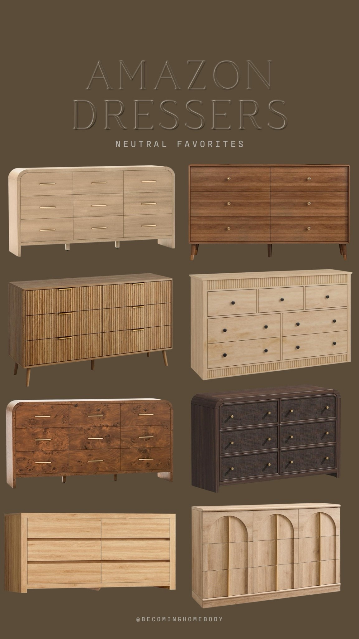 Amazon dresser roundup for a neutral, curated home. 🤎 The prettiest wooden dressers for a bedroom — at all price points!

#LTKHome