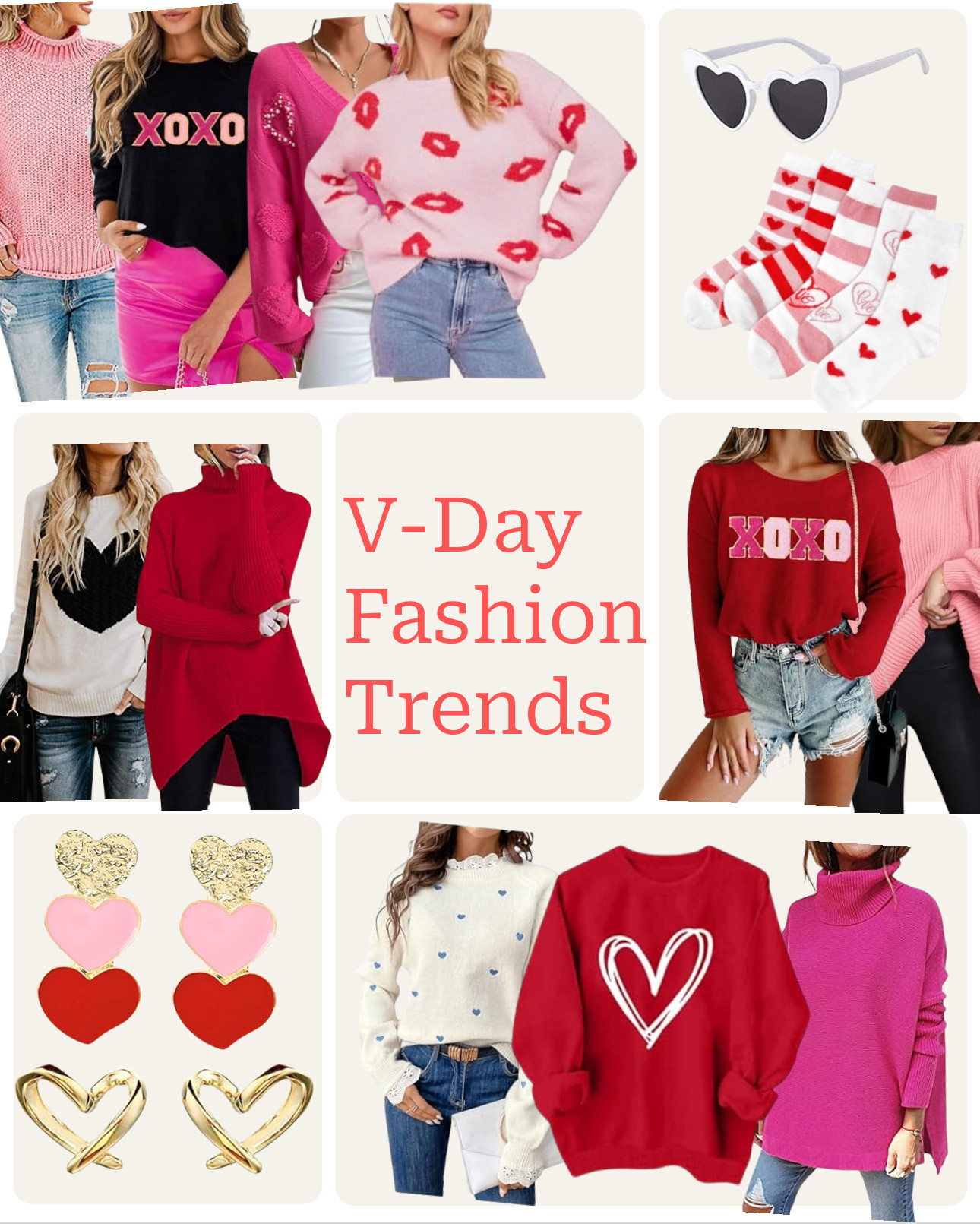 Valentine’s Day sweaters and accessories 
Heart earrings 

#LTKFindsUnder50 #LTKSeasonal #LTKSaleAlert