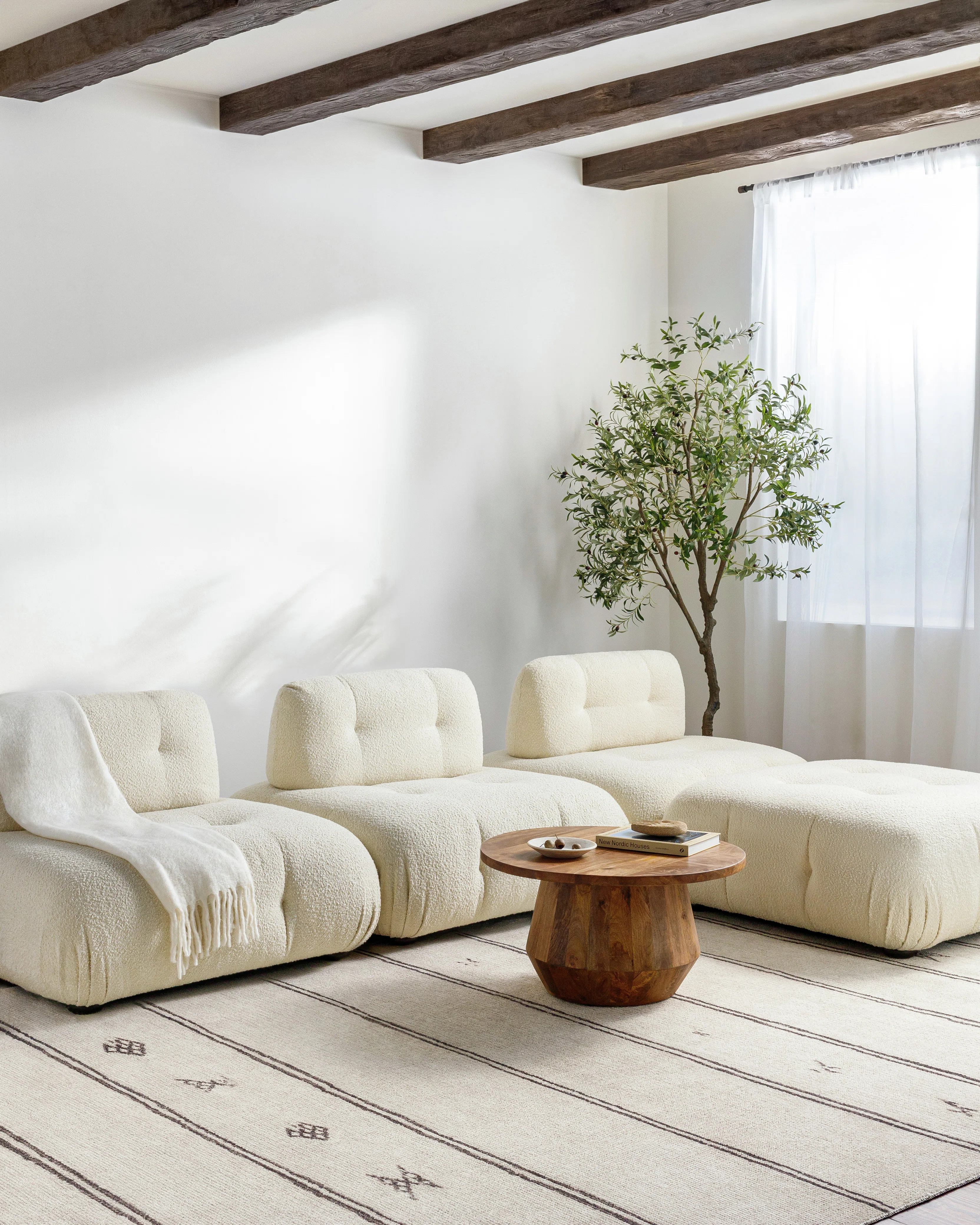 Becki Owens x Livabliss Modern Scandi Boho Beige Dark Brown Area Rug | Wayfair North America