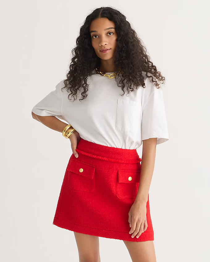 Patch-pocket mini skirt in maritime tweed | J. Crew US