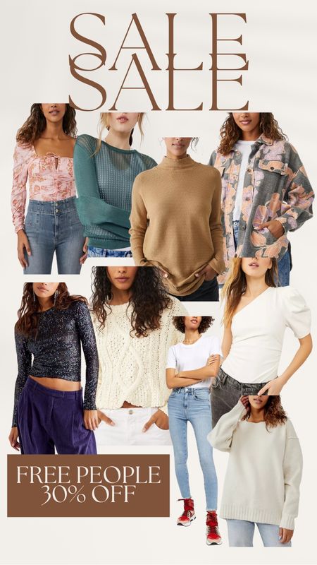 Free people sale! All of these free people sweaters, tops and jeans are 30% off right now! 

#LTKstyletip #LTKsalealert #LTKunder50