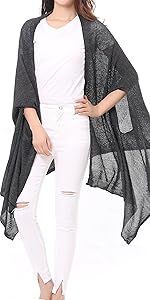 Bruceriver Women's Wool Blended Versatile Multi Style Long Knit Poncho Wrap | Amazon (US)