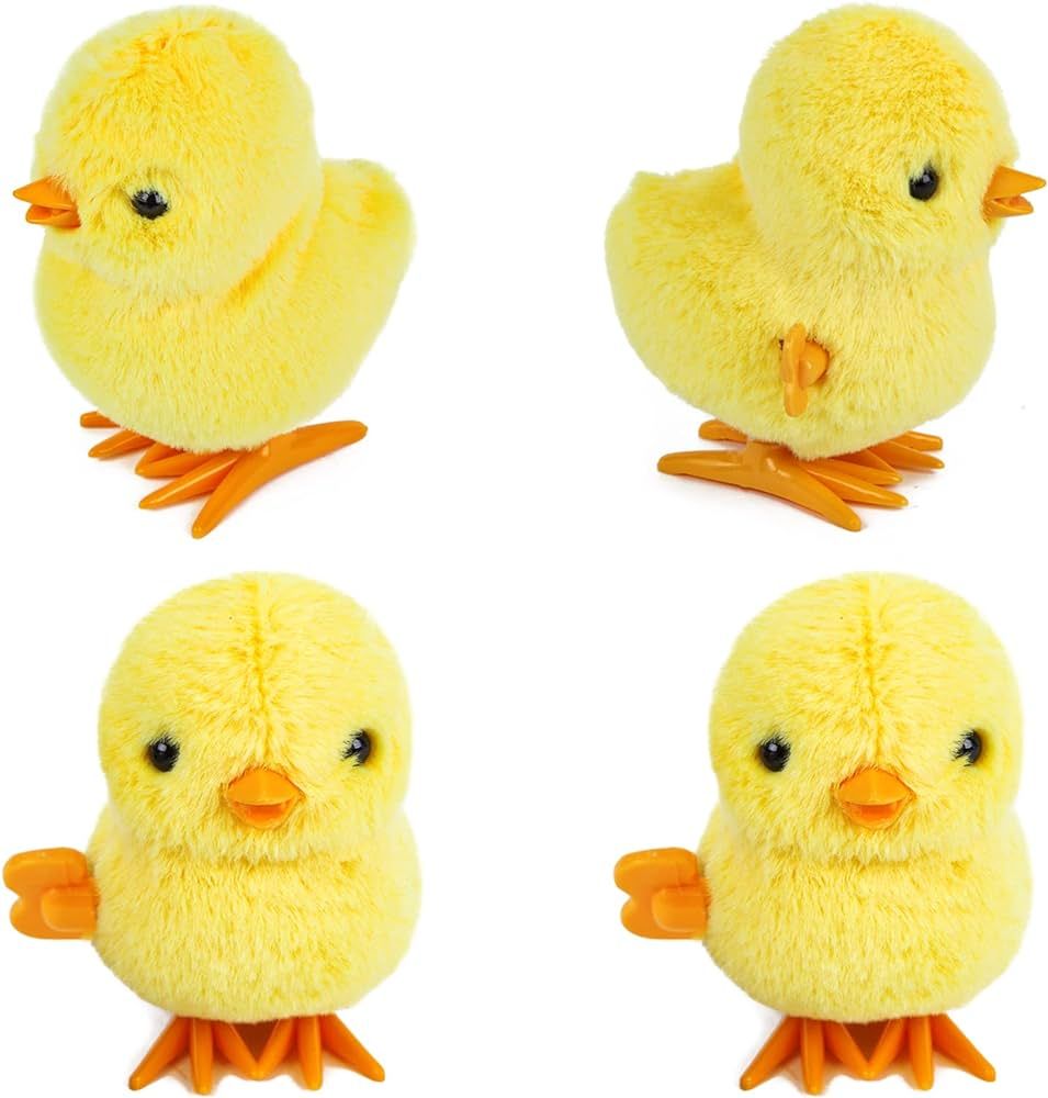 3 otters Easter Wind Up Toys, 4PCS Wind Up Chicks Lifelike Plush Chicks for Kids Easter Egg Hunt ... | Amazon (US)