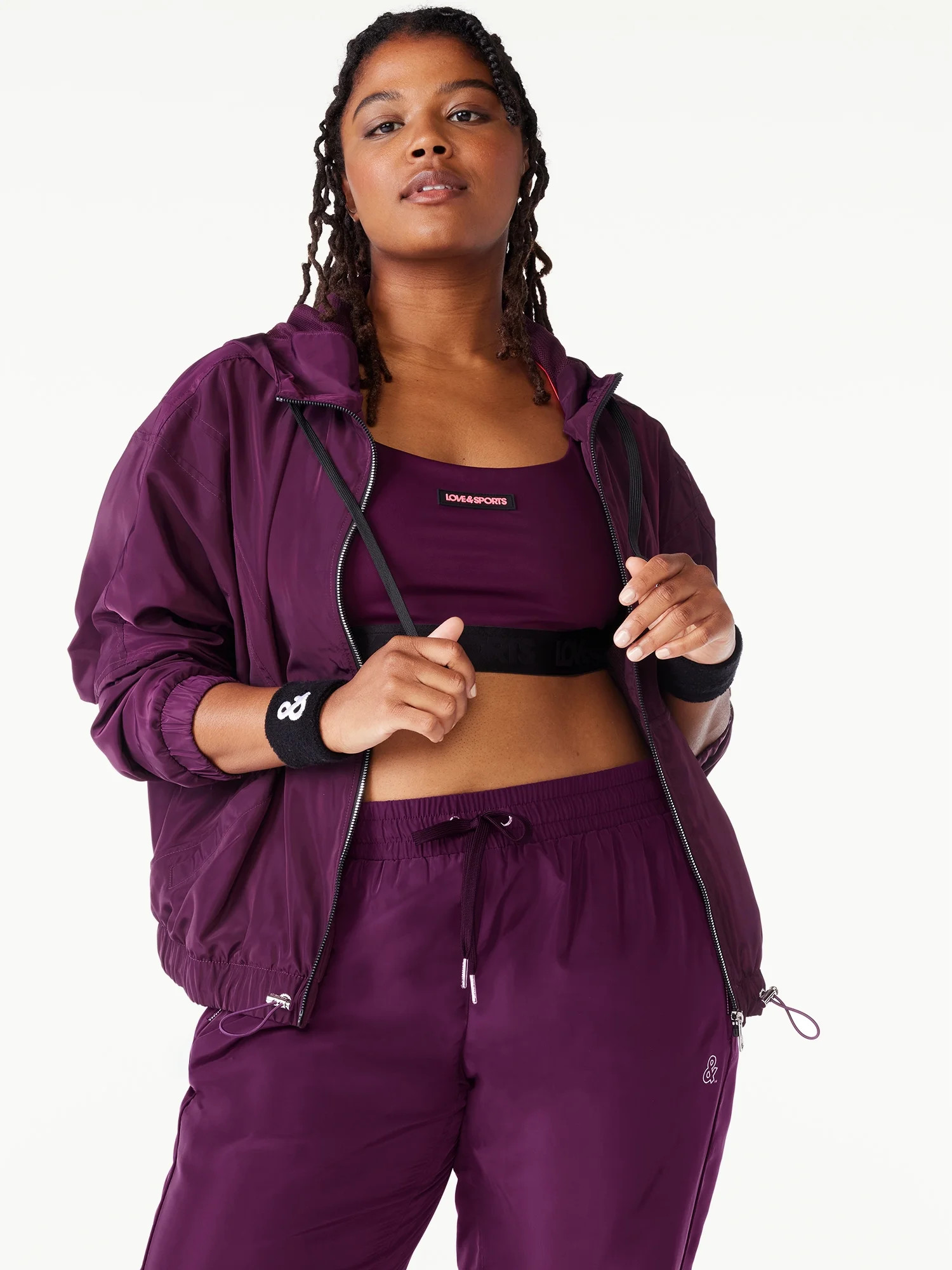 Love & Sports Women's Track Jacket with Hood, Sizes S-XXL | Walmart (US)
