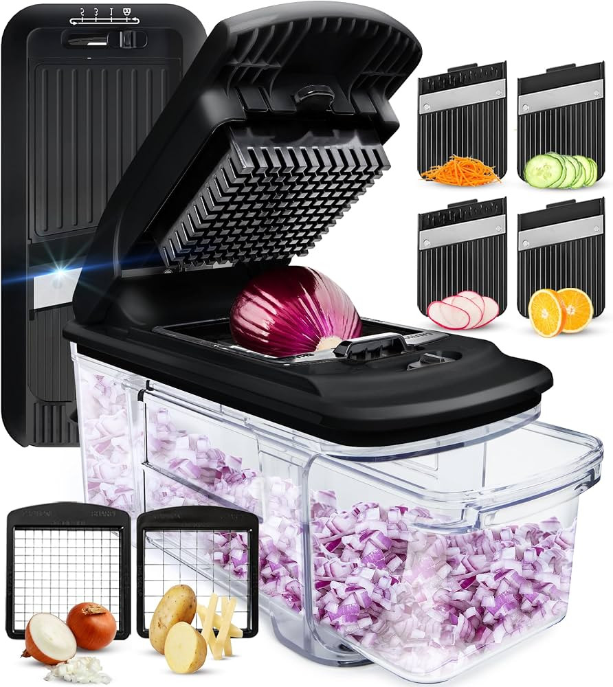 Fullstar All-in-1 Vegetable Chopper, Mandoline Slicer & Cheese Grater - French Fry Cutter & Veggi... | Amazon (US)