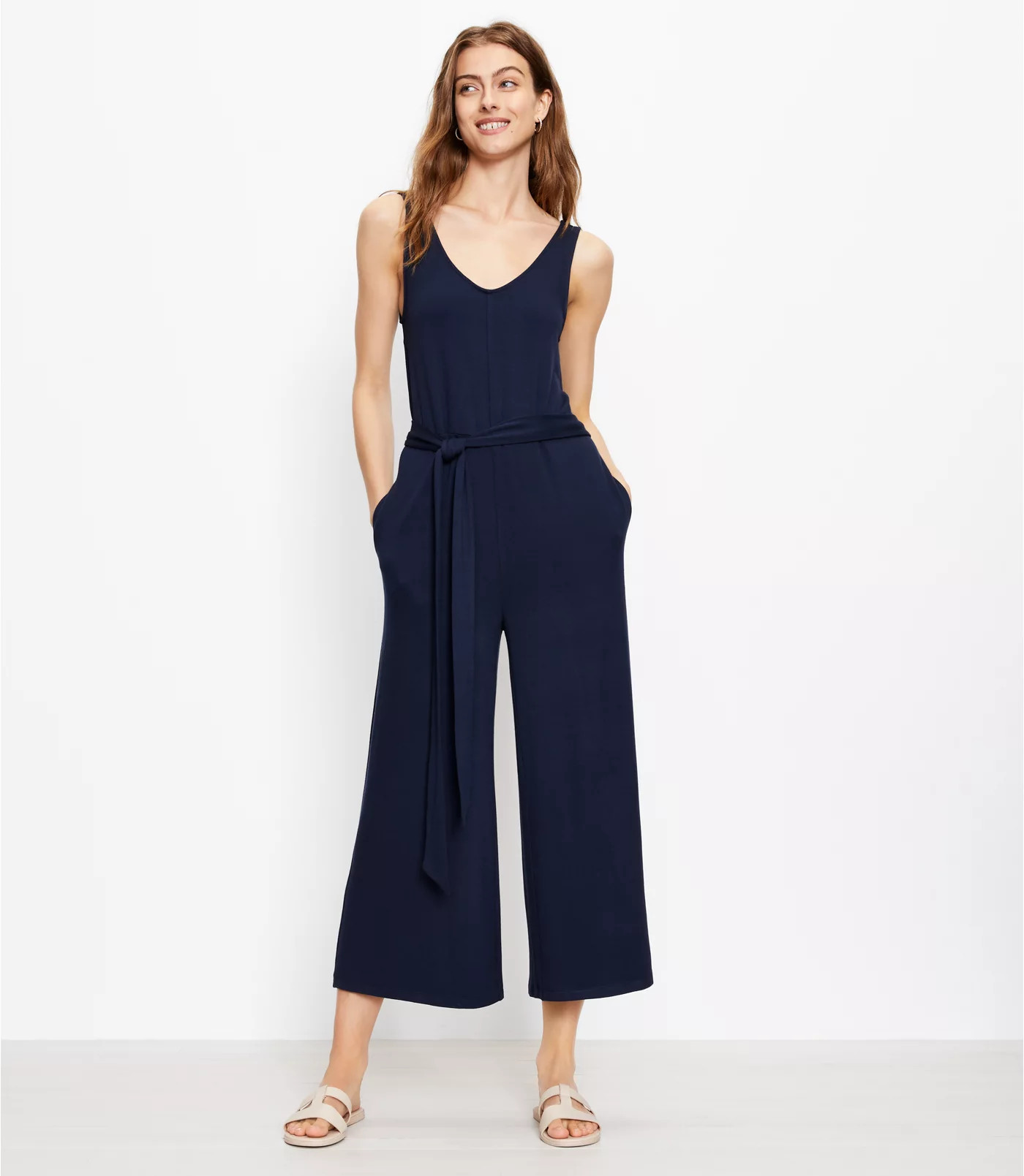 Lou & Grey Signature Softblend Lite Double V Jumpsuit | LOFT | LOFT