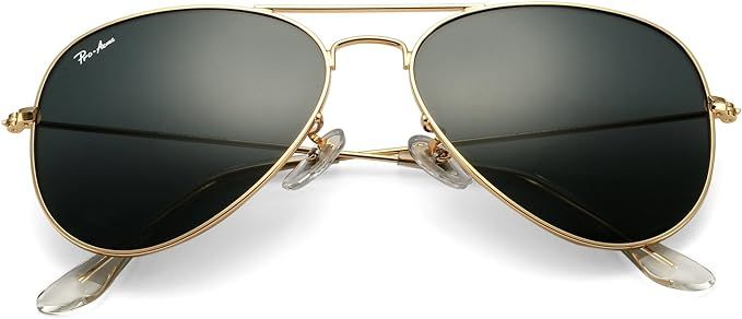 Pro Acme Classic Aviator Sunglasses for Men Women 100% Real Glass Lens | Amazon (US)