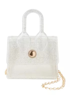 Girls Transparent Glitter Extra Small Jelly Bag with Removable Crossbody Strap | Belk