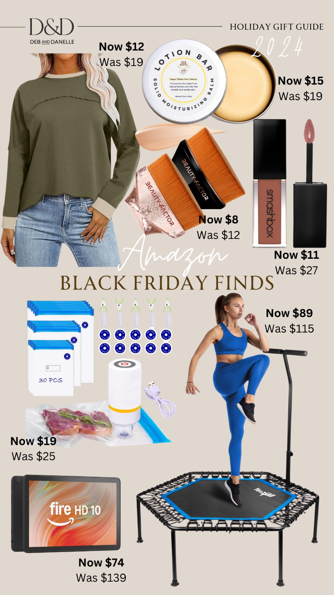 Here is today’s round up of Amazon Black Friday deals. One of our girls has this Fire HD 10 Tablet on her Christmas list and one of the others has her eye on an exercise trampoline. Also, did you see the price of this top! Treat yourself or find a great gift for others. 

#LTKSaleAlert #LTKCyberWeek #LTKGiftGuide