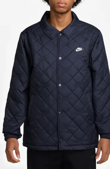 Nike Club Quilted Coach's Jacket in Obsidian/White at Nordstrom Rack, Size Medium | Nordstrom Rack