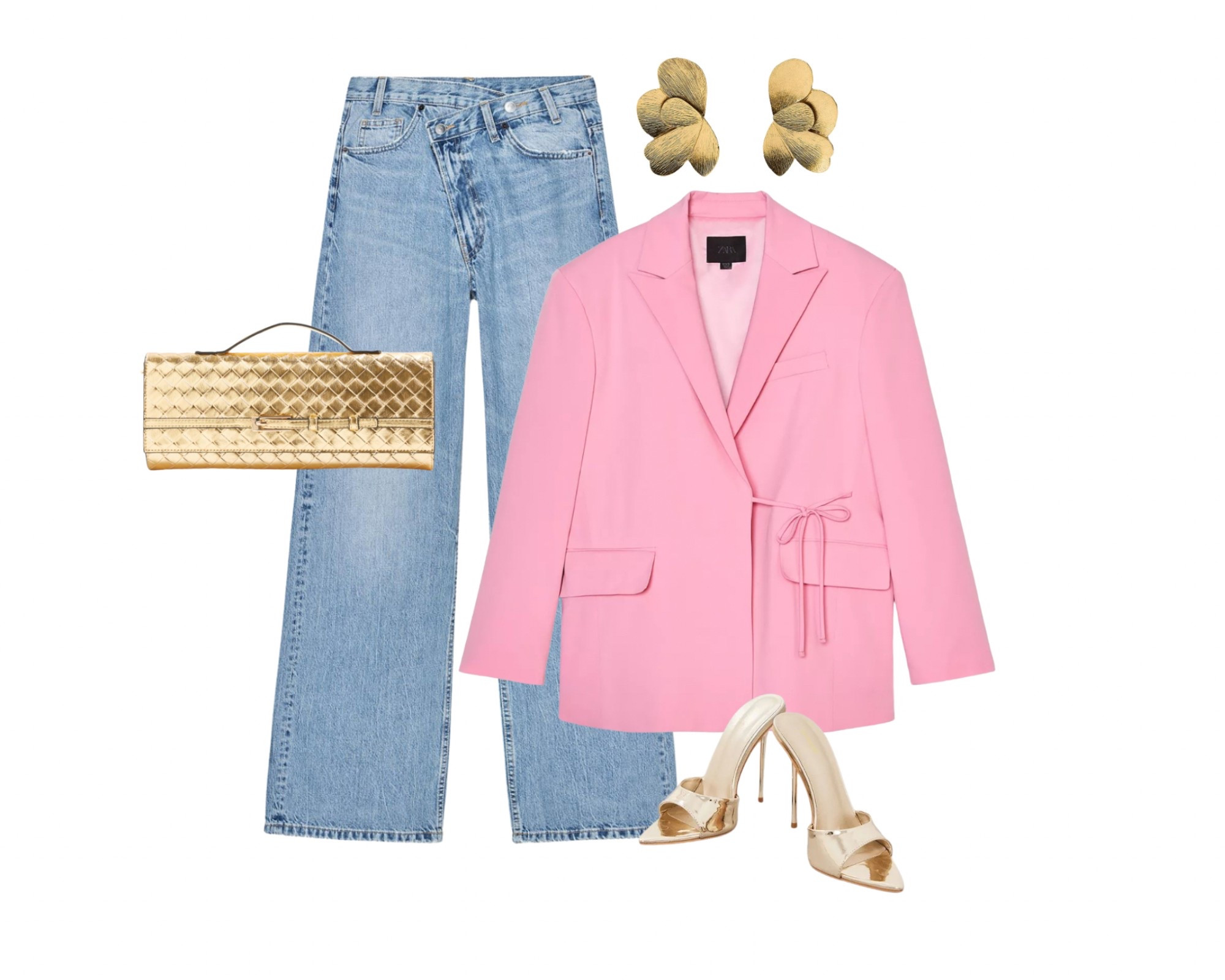 Spring brunch outfit - pop of pink - gold - pink - over 30s - blazer - jeans - Zara 

#LTKspring #LTKsummer #LTKuk