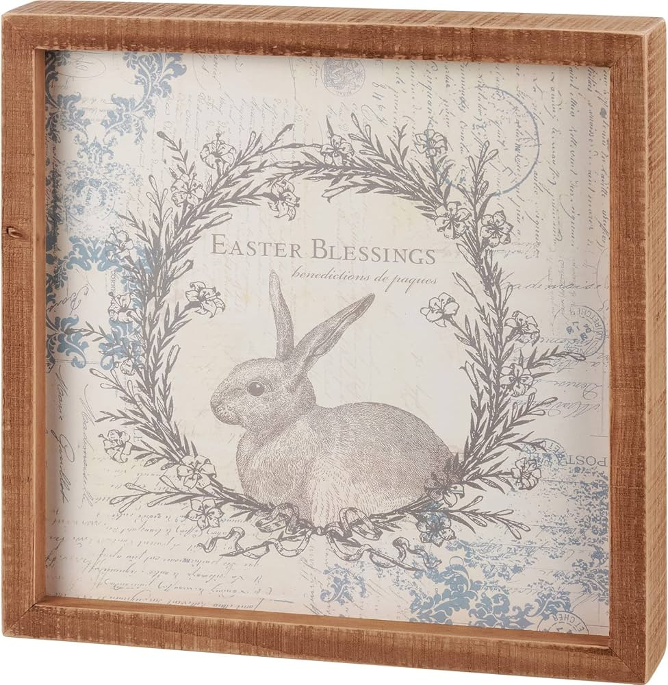 Primitives by Kathy Easter Blessings Benedictions De Paques Home Décor Sign, 10" x 10" x 1.75" | Amazon (US)