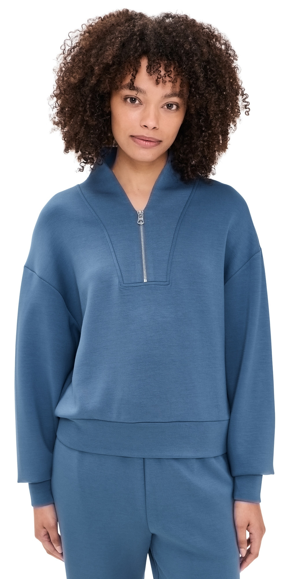 Varley Super-Soft Quarter Zip Pullover Bijou Blue M | Shopbop