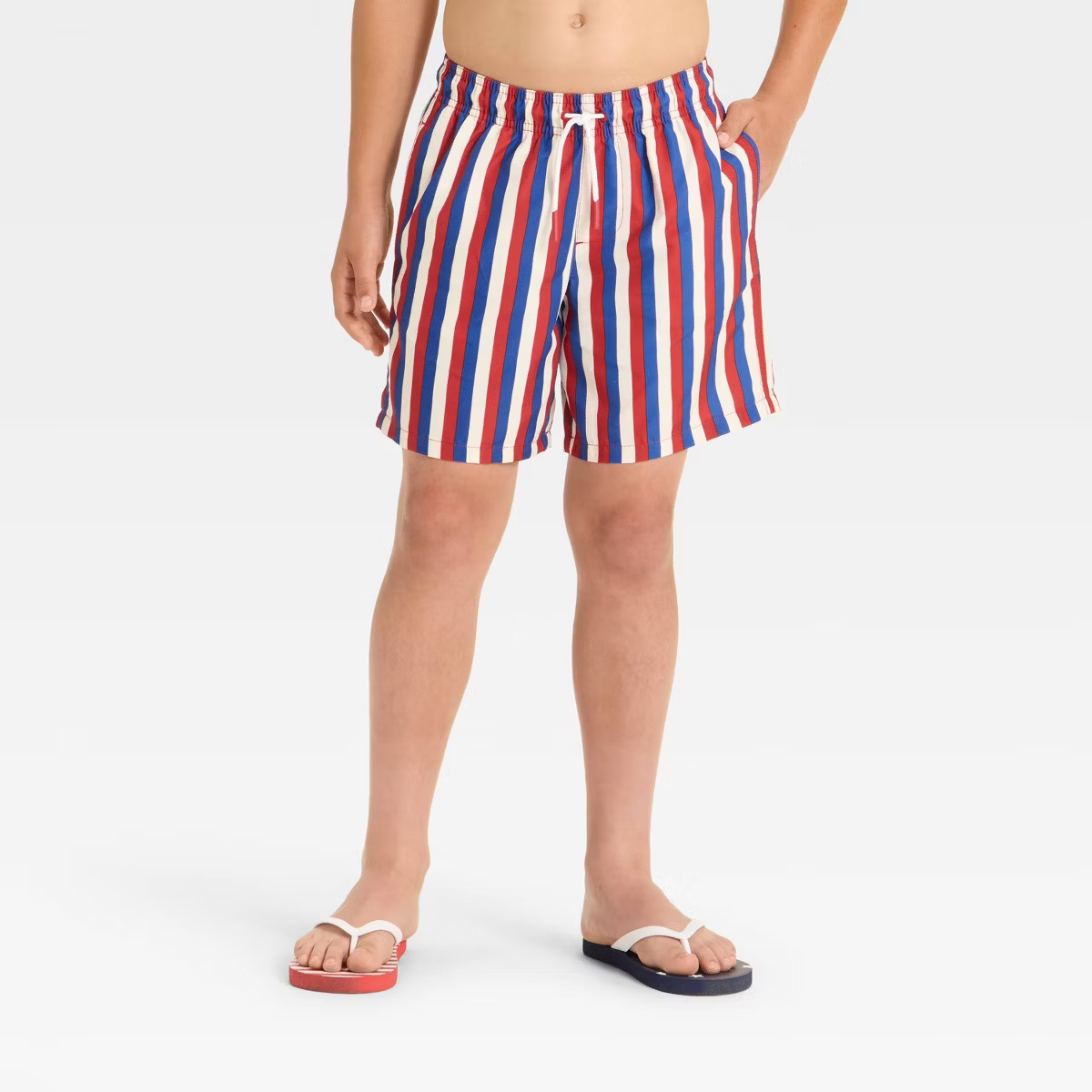 Boys' Multi Striped Trunks - Cat & Jack™ Red/Blue/White | Target