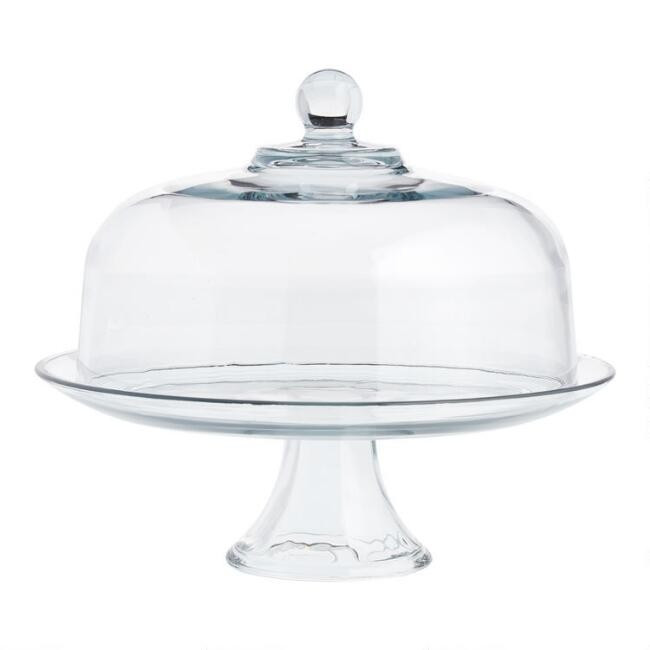 Clear Glass Cake Stand and Cloche Set | World Market