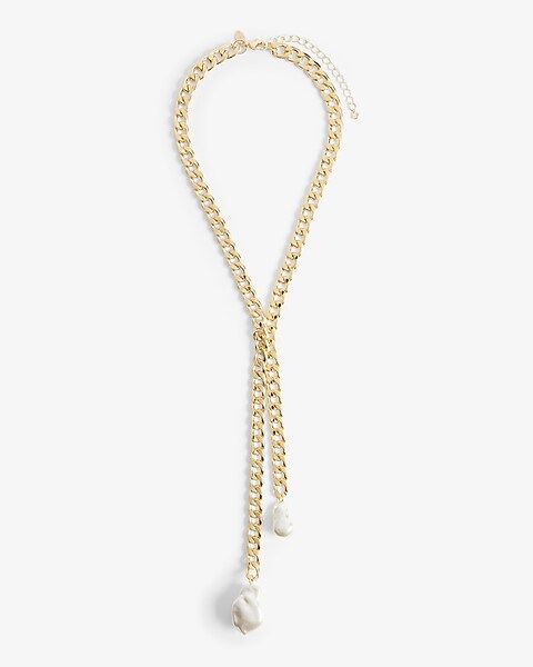 Pearl Chain Y-Necklace | Express