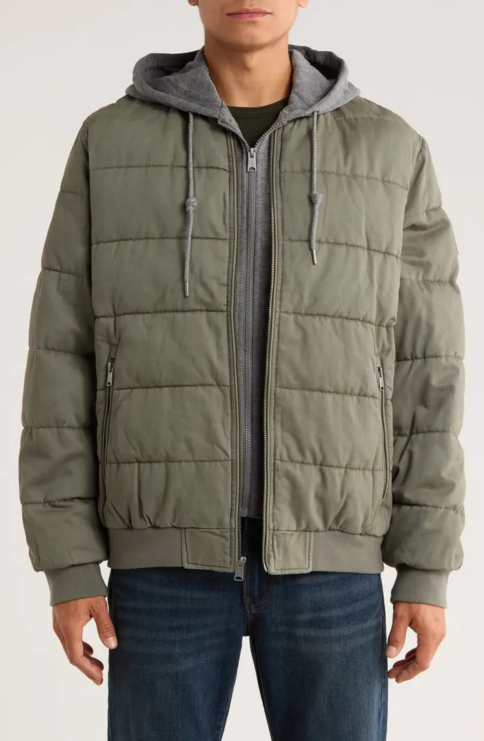 Lucky Brand Cotton Hooded Puffer Bomber Jacket | Nordstromrack | Nordstrom Rack