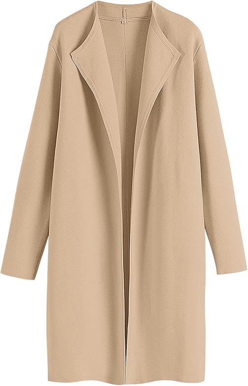 ANRABESS Women's Casual Long Sleeve Classy Draped Open Front Jackets Long Knitted Cardigan Sweater | Amazon (US)