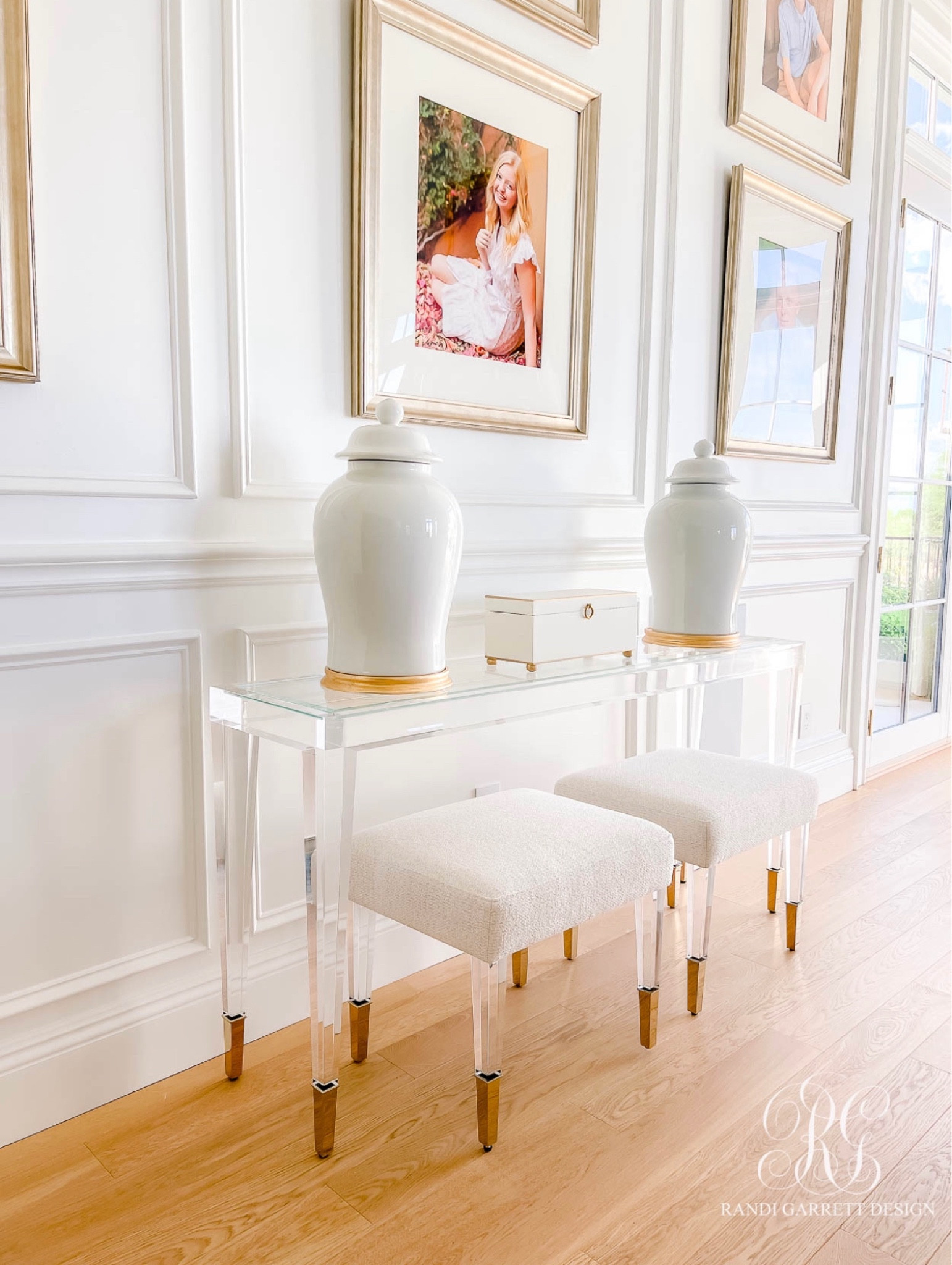 Gold and deals acrylic console table