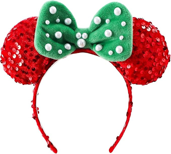 KARETT Sequins Mouse Ears Headband With Glitter Bow Cosplay Costumes Princess Party Decorations F... | Amazon (US)