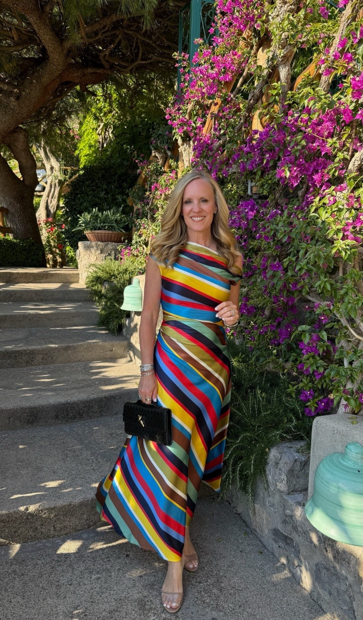 Summer Style Inspiration 
Summer in Italy 🇮🇹 
Summer Date Night Inspiration

Staud striped off the shoulder biased cut midi dress
Transparent sandals 
Black Bottega Andiamo clutch handbag  
Size 2

#LTKTravel #LTKSummerEdit #LTKStyleTip