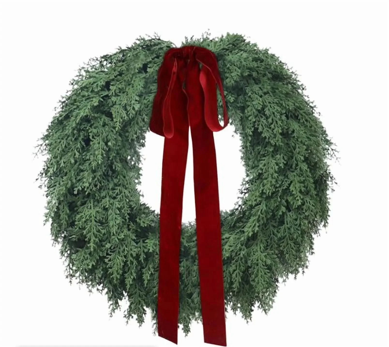 Evergreen Natural Feel Cedar Artificial Christmas Wreath, Green, 17/20in", Christmas Wreath, Fron... | Walmart (US)