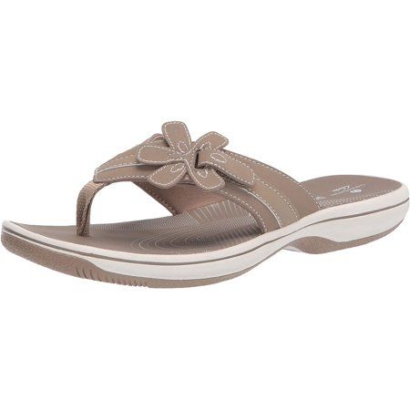 Clarks Womens Brinkley Flora Flip-Flop 10 Taupe Synthetic | Walmart (US)