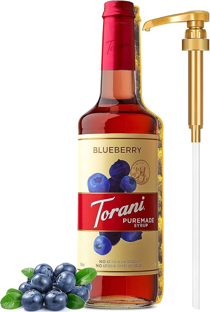 Coffee Syrup, Puremade Blueberry Orange Flavored Syrup for Drinks, Pump Included, 25.4 Fl Oz | Amazon (US)