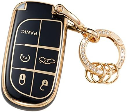 Gematay Compatible for Jeep Key Fob Cover Keychain, Car Key Case for Grand Cherokee Renegade Wran... | Amazon (US)