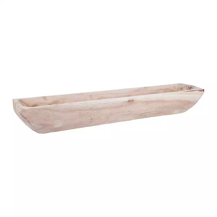 Carved Wood Boat Shaped Bowl | Kirkland's Home