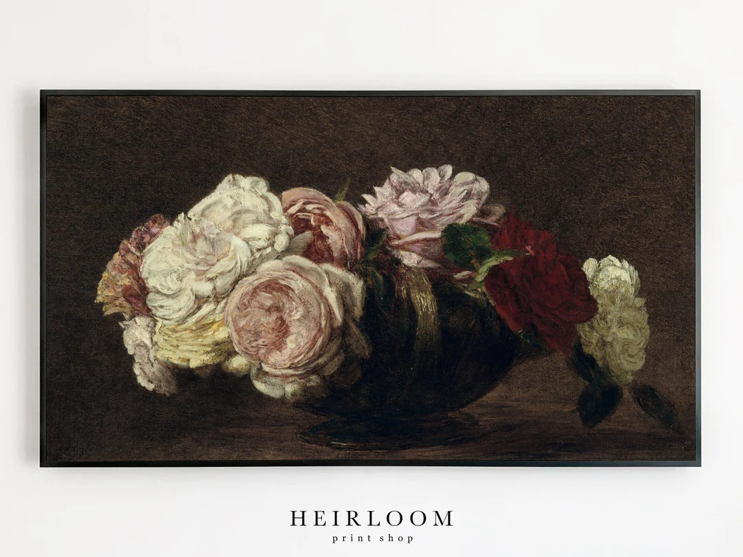Samsung Frame TV Art  Vintage Flower  Floral  DIGITAL Art  - Etsy | Etsy (US)