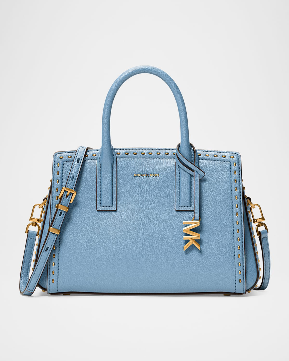 Laila Small Studded Leather Satchel | Neiman Marcus