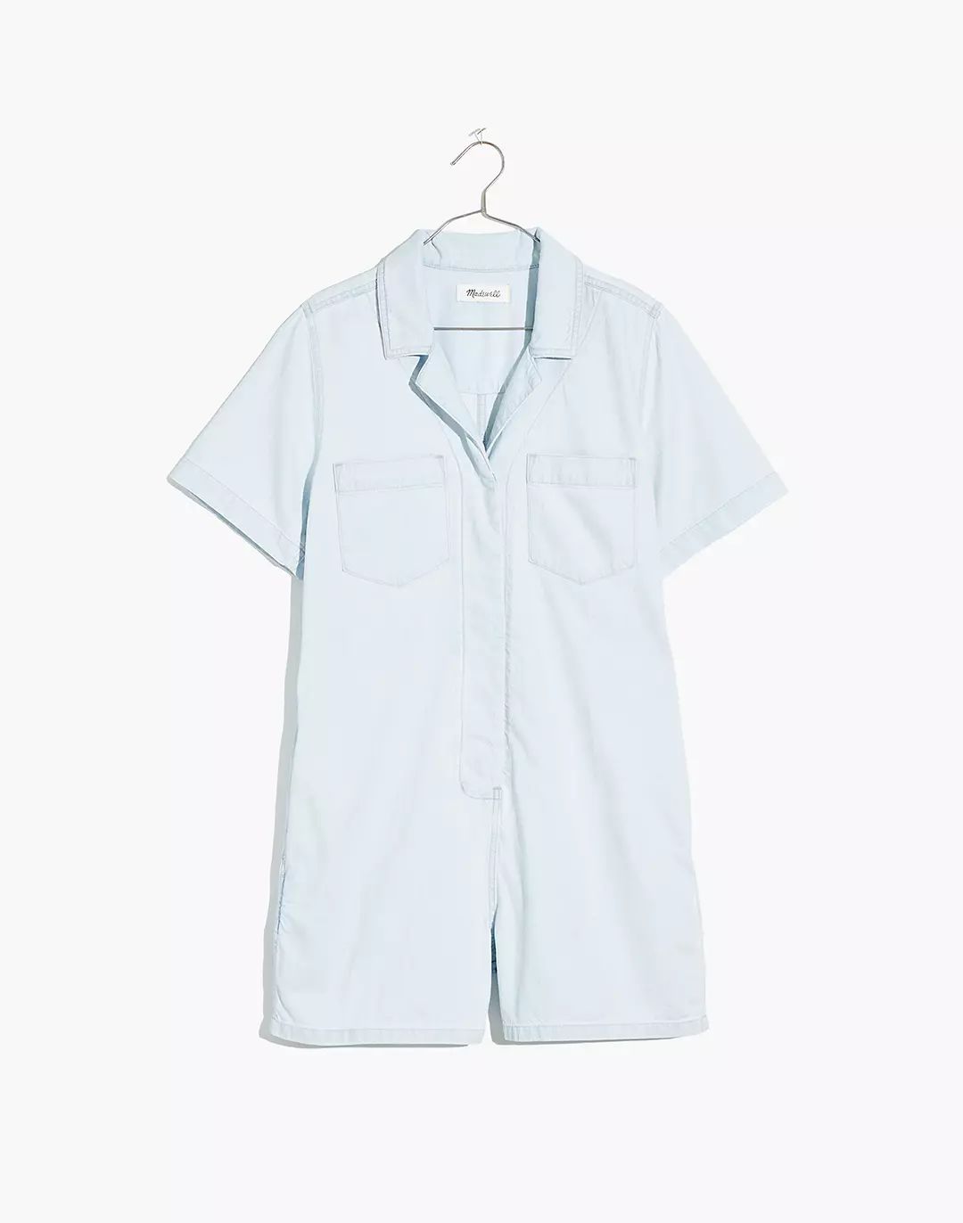 Denim Relaxed Coverall Romper | Madewell