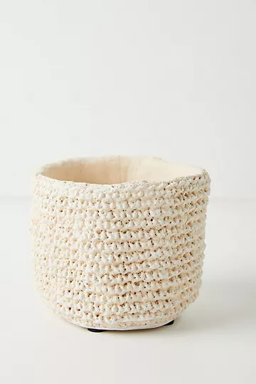 Woven Cement Pot | Anthropologie (US)