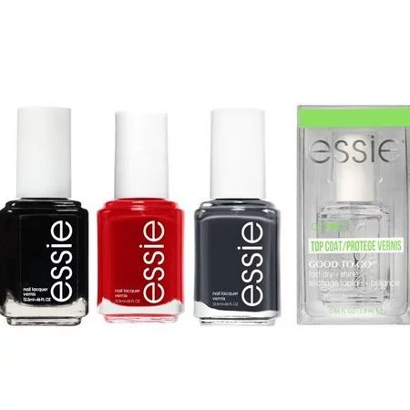 Essie Nail Polish: On Mute + Forever Yummy + Licorice + Good to Go Top Coat, 4 Pack | Walmart (US)