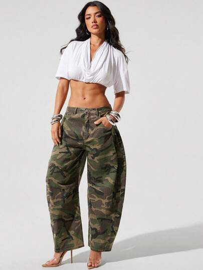 Camp barrel jeans  | SHEIN