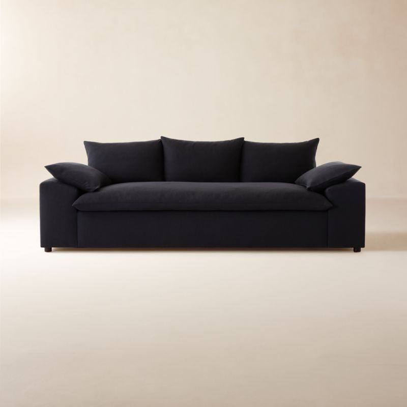 Algora Charcoal Grey Performance Linen Sleeper Sofa Queen + Reviews | CB2 | CB2