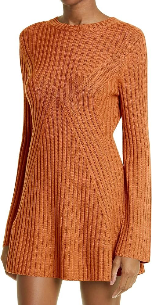 Ugerlov Women's 2024 Trendy Fall Long Sleeve Sweater Dress Round Neck Pullover Sweater Ribbed Kni... | Amazon (US)