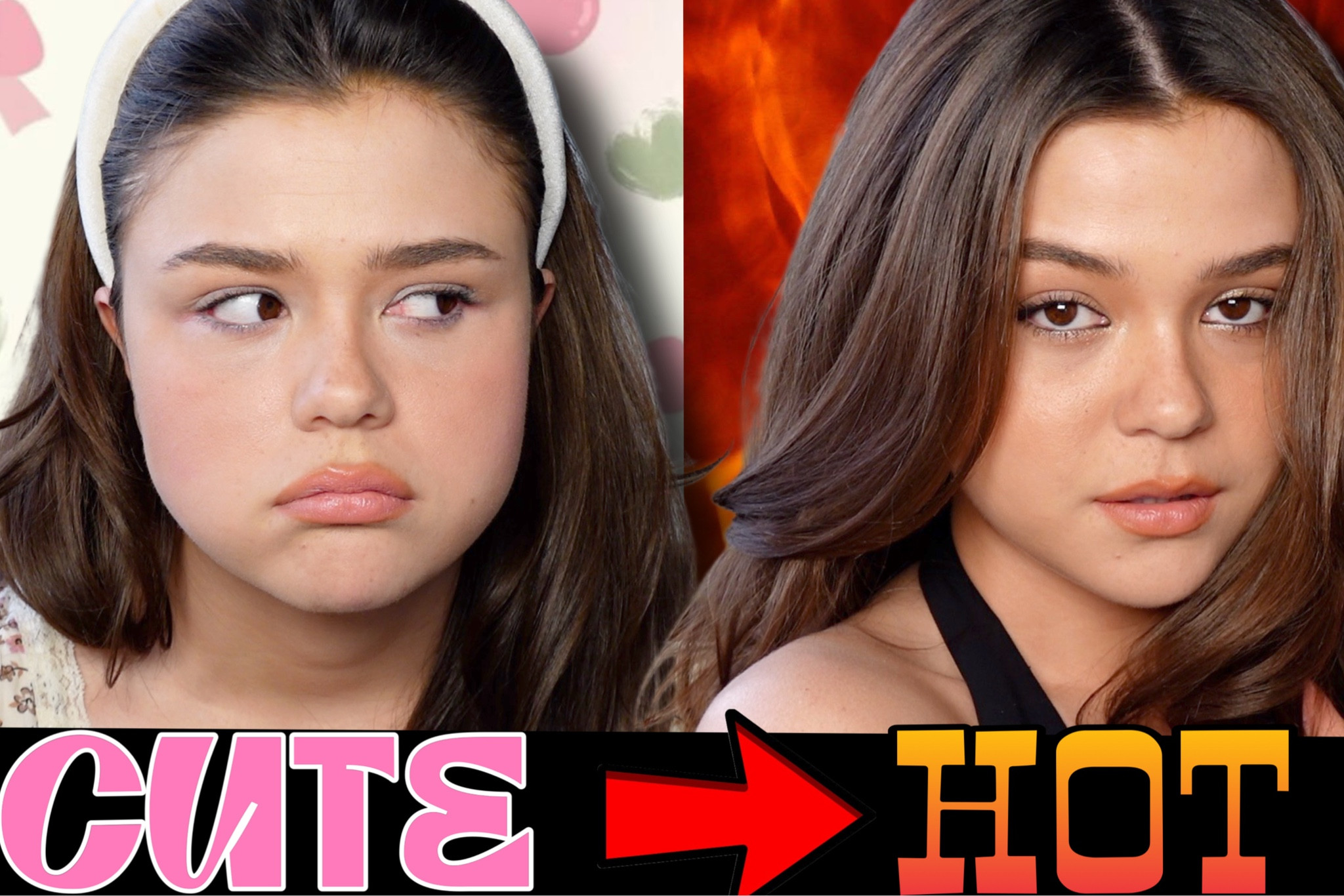 All products used in cute -> hot YouTube video 