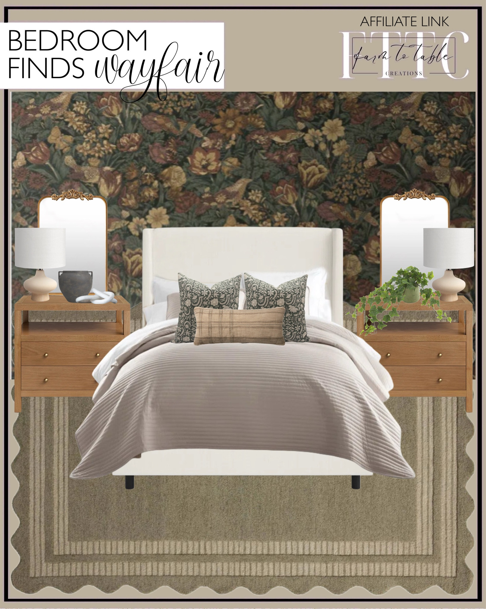 Wayfair Home Finds. Follow @farmtotablecreations on Instagram for more inspiration.

Peel & Stick Wallpaper. Anzlie Metal Arch Wall Mirror. Tilly Upholstered Bed. Metal Box Spring. Celine 2 - Drawer Nightstand. Jianna Ceramic Table Lamp. Becky Cameron Lightweight All Season Stripe Stitch Quilt Set with Shams. Sharron Tassels Reversible Throw Pillow. Floral Linen Pillow Cover for Indoor/Outdoor. Angela Rose x Loloi Calista Pillow. 11'' Faux Ivy Plant in Fiberstone Pot. Zaria Ceramic Table Vase. Ocarina Abstract Figurines & Sculptures. 

Bedroom Finds | Living Room | Bedroom Furniture | nightstands | Home Decor| Fireplace Decor | Spring Refresh |  Bedroom Finds | Neutral Stems | Spring Stems | Bookshelf Decor | Bedroom Space | Cozy Corner | Bathroom | Curated Entryway | Spring  Decor | End of Year Clearance | Trending Decor | Viral Decor | Amazon Holiday | Bedroom corner | Coffee Table Decor | Neutral Decor | Fall Stem Sale | Target Finds | Skinny Bench | Bedroom | Living Room | Breakfast Nook | Amazon Home | Target Sale | Loloi Rugs | Magnolia Home | console table | console table styling | faux stems | entryway space | front porch decor | neutral decor | entryway decor | cozy home | affordable decor |  home decor | home inspiration | console styling | entryway rug | cozy moody home | moody home decor | neutral home | bathroom decor | living room | spring decor | Hearth & Hand | Studio McGee




#LTKSaleAlert #LTKFindsUnder50 #LTKHome