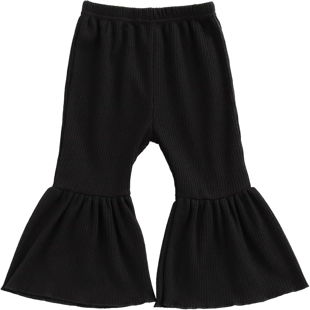 Toddler Bell Bottoms Baby Girls Ruffle Leggings Bell-Bottomed Flare Pants Trousers | Amazon (US)