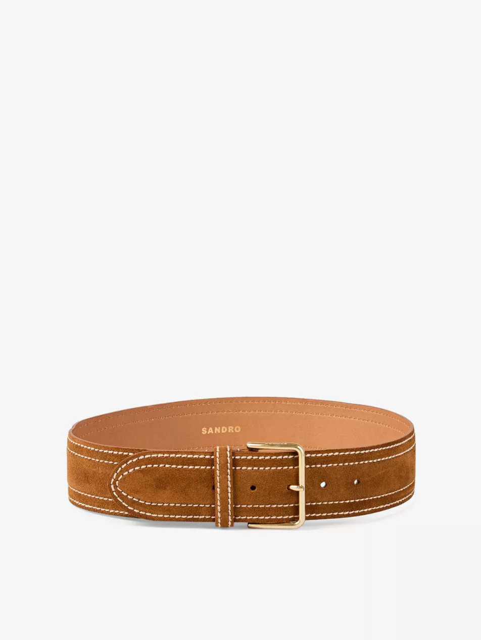 Wide buckle suede belt | Selfridges